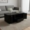 Homeroots 47" Black Wood Oval Block Coffee Table With Storage 694834 - alternate 3