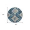 Homeroots 8' Navy Blue Beige And Ivory Round Medallion Washable Indoor Outdoor Area Rug 589010 - alternate 5