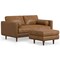 Homeroots 72" Brown Leather Sofa With Ottoman 641052 - alternate 4