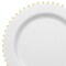 Smarty Had A Party 10" White with Gold Pearl String Round Disposable Plastic Dinner Plates, 120PK 8870-WHG-CASE - alternate 6