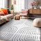 World Rug Gallery Bohemian Lines Washable Non Slips Area Rug 5 ft x 7 ft Ivory WR72IVORY5X7 - alternate 1