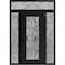 Vdomdoors Aluminum Door Iron 1633 Black Entry Steel Metal Classic Painted 64 x 94 (16+36+16 x 80+14)-Left Ins IRON1633EXD-BLK-W16+36+16xH80+14-LH-I - alternate 4
