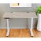 Homeroots Adjustable Light Khaki and White Wood and Stainless Steel Rolling Computer Desk 528676 - alternate 1