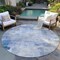 Homeroots 8' Denim Blue Gray And Ivory Round Abstract Washable Indoor Outdoor Area Rug 618084 - alternate 3