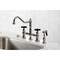 Kingston Brass Bridge Kitchen Faucet with Brass Sprayer, Polished Nickel KS3276PKXBS - alternate 4