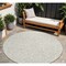 Homeroots 8' Ivory And Beige Round Damask Washable Indoor Outdoor Area Rug 595159 - alternate 1