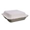 Kitch 24/7 Disposables White Compostable 3 Compartment Molded Fiber Hinged Container, 9 x 9 inch, 200PK KC-9X9-3CHC-NPAW - alternate 1
