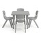 Flash Furniture 5 PC Plastic Activity Table and 4 Chairs Set, 10.5 in Seat Height-Soft Gray YU-YCX-0023-2-SQR-TBL-SFTGY-E-GG - alternate 7