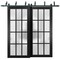 Sartodoors Sliding Closet 12 Lites Frosted Glass Barn Bypass Doors, Felicia 3312 Matte Black, Sturdy 6.6ft Ra FELICIA3312BBB-BLK-6084 - alternate 1