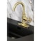 Kingston Brass One-Handle 1-Hole Bathroom Faucet with Knurled Handle, Deck Plate, and Push Pop-Up Drain KSD2217RKX - alternate 5
