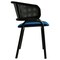 Leisuremod Ervilla Dining Armchair in Black Steel Frame with Black Wicker Back and Navy Blue Seat ECBL-20BL-NBU - alternate 6