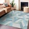 Homeroots 10' X 14' Teal Blue Geometric Washable Indoor Outdoor Area Rug 608075 - alternate 5