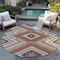 Homeroots 8' Copper Brown And Beige Round Tribal Washable Indoor Outdoor Area Rug 598108 - alternate 4