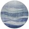Homeroots 8' Light Blue And Dark Blue Round Abstract Washable Indoor Outdoor Area Rug 604967 - alternate 3