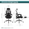 Simple Deluxe Retractable Footrest Ergonomic Swivel Office Chair with Lumbar Support Pillow and Padded Armrests 3A88FNCHAIRC3509WBK01 - alternate 4