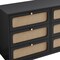 Homeroots 47" Black Wood And Rattan Six Drawer Double Dresser 653110 - alternate 4