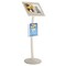 M&T Displays White Pearlic 11 x 17 Inch Pedestal Sign Holder w Clear Brochure Holder Menu Board Floor Standing UCUMB21517X9002 - alternate 1