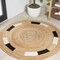 Jonathan Y Porto Geometric Jute Circle Natural/Cream/Black 6 ft Round Area Rug RNF106A-6R - alternate 1