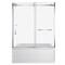 Kingston Brass 60" Acrylic Anti-Skid Alcove Right-Hand Drain Tub with Left Sliding Tub Door, White/Polished Chrome KVTAP6032R21A1 - alternate 1