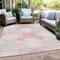 Homeroots 8' X 10' Pink Gray And Ivory Geometric Washable Indoor Outdoor Area Rug 593615 - alternate 3