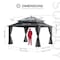 Sunjoy 14x12 Kingston PC Top Rectangular Gazebo Grey A10204386100 - alternate 6