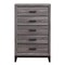 Homeroots 31" Grey Solid Wood Five Drawer Chest 478637 - alternate 1