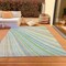 Homeroots 3' X 5' Ivory Blue And Green Striped Washable Indoor Outdoor Area Rug 614989 - alternate 3