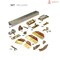 Sartodoors Sliding Closet Bi-fold Doors, Planum 0010 Walnut, Sturdy Tracks Moldings Trims Hardware Set, Wood S PLANUM0010BF-WLN-4896 - alternate 1