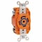 Leviton Flanged Locking Receptacle, L21-30R, 30 A, 120/208V AC, Three Phase, 4 Pole, Flush Mount, Orange 2810-IG - alternate 1