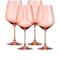 Homeroots Set of Four Coral Crystal Balloon Bowl Stemmed Red Wine Glass 485153 - alternate 1