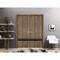 Sartodoors Planum Solid French Double Doors, Planum 0012 Walnut and Aluminum Strips, Wood Solid Panel Frame Tr PLANUM0012DD-WLN-36 - alternate 1
