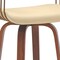 Homeroots 26" Cream And Wood Brown Faux Leather Swivel Counter Height Bar Chair 534465 - alternate 5