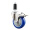 Service Caster 4 Inch 316SS Blue Poly Swivel 1-1/4 Inch Expanding Stem Caster Lock Brake SCC SCC-SS316TTLEX20S414-PPUB-BLUE-114 - alternate 1
