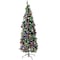 Elf Stor 6ft Prelit Christmas Tree Flocked Artificial Spruce Pencil Christmas Tree w/ 250 LED Lights & Stand 50-300-6FLK - alternate 1