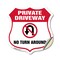 Signmission Private Driveway Shield Sign No Turn Aro, 18 Inch X 18 Inch, Vinyl Decal SHI-D-18-435 - alternate 1