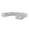 Homeroots Ash Gray Leather Power Reclining U Shaped Twelve Piece Corner Sectional With Console 643940 - alternate 1