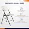 4Dock White Folding Chairs, Portable Seats with Durable Steel Frame, 4PK FT003 - alternate 3