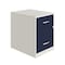 Space Solutions 14.25 in W 2 Drawer Vertical File Cabinet W/ Accessory Drawer, Pearl White / Navy 25971 - alternate 1