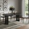 Homeroots 67" Black Solid Wood Double Pedestal Base Oval Dining Table 721143 - alternate 4