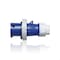 Leviton Pin & Sleeve Plug, 30/32 A, 250V AC, Three Phase, 3 Pole, IEC Grounding, Blue, NEMA 3R, 4X, 6P, 12 430P9WLEV - alternate 1