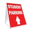 Signmission Student Parking With Up Arrow, 36 Inch x 24 Inch A-frame Yard Sign, Plastic Sign SBC-2436-Student Parking With Up Arrow - alternate 1