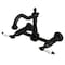 Kingston Brass Two-Handle Wall Mount Bridge Kitchen Faucet, Matte Black KS1260PL - alternate 1
