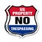 Signmission No Trespassing Shield Sign U.S. Property, 12 inch X 12 inch, Plastic Sign, 2PK SHI-P-2PACK-12-411 - alternate 1