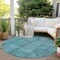 Homeroots 8' Teal Blue And Aqua Round Patchwork Washable Indoor Outdoor Area Rug 581619 - alternate 4