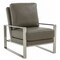 Leisuremod Jefferson Leather Modern Design Accent Armchair with Elegant Silver Frame, Grey JAS29GR-L - alternate 1