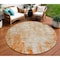 Homeroots 8' Orange And Ivory Round Abstract Washable Indoor Outdoor Area Rug 612342 - alternate 1