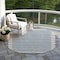 Homeroots 8' Navy Blue And Denim Blue Round Striped Washable Indoor Outdoor Area Rug 610488 - alternate 6