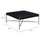 Homeroots 42" Black and Gold Solid Wood and Steel Square Coffee Table 556707 - alternate 3