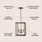 Jonathan Y Magnolia 12.13" 4-Light Adjustable Iron Rustic Farmhouse LED Pendant, Brown JYL7475A - alternate 6