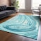 Homeroots 5' X 8' Turquoise Teal Blue And Gray Abstract Washable Indoor Outdoor Area Rug 601309 - alternate 6